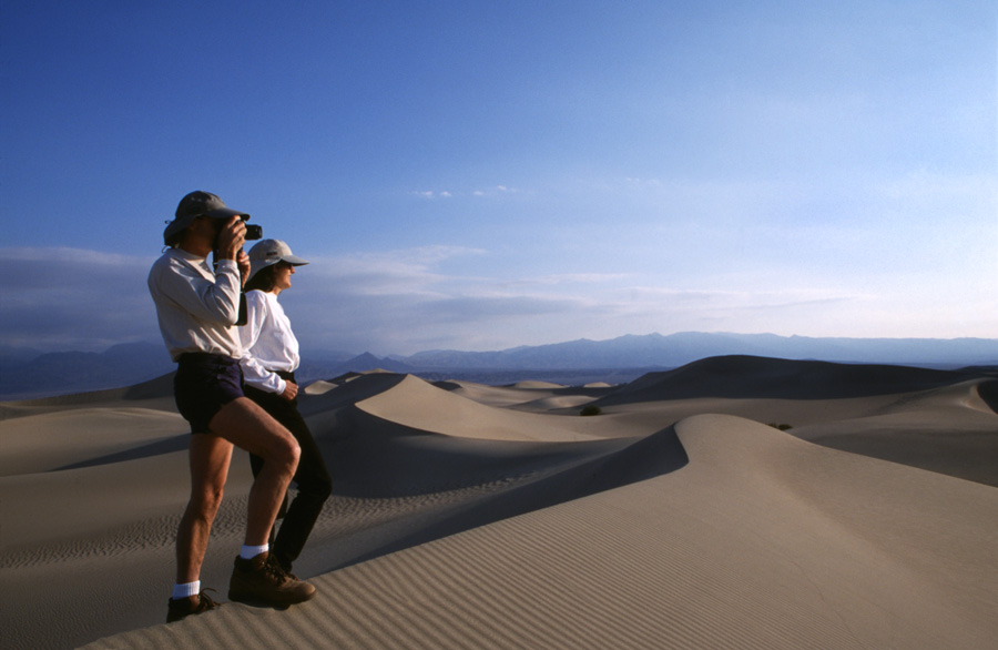 Photographer on Sand Dunes Death Valley